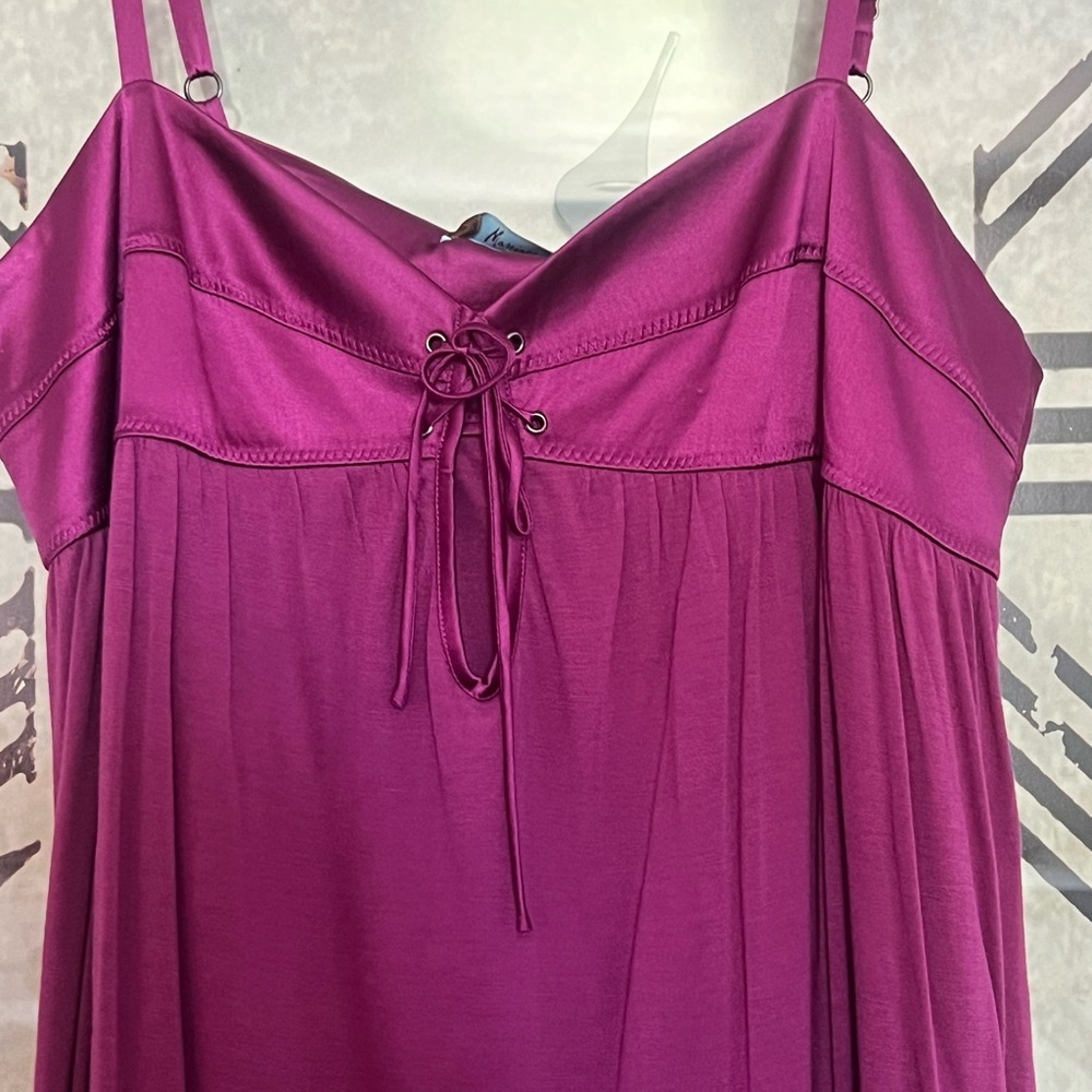 Marciano, magenta, lace up bust, mini dress